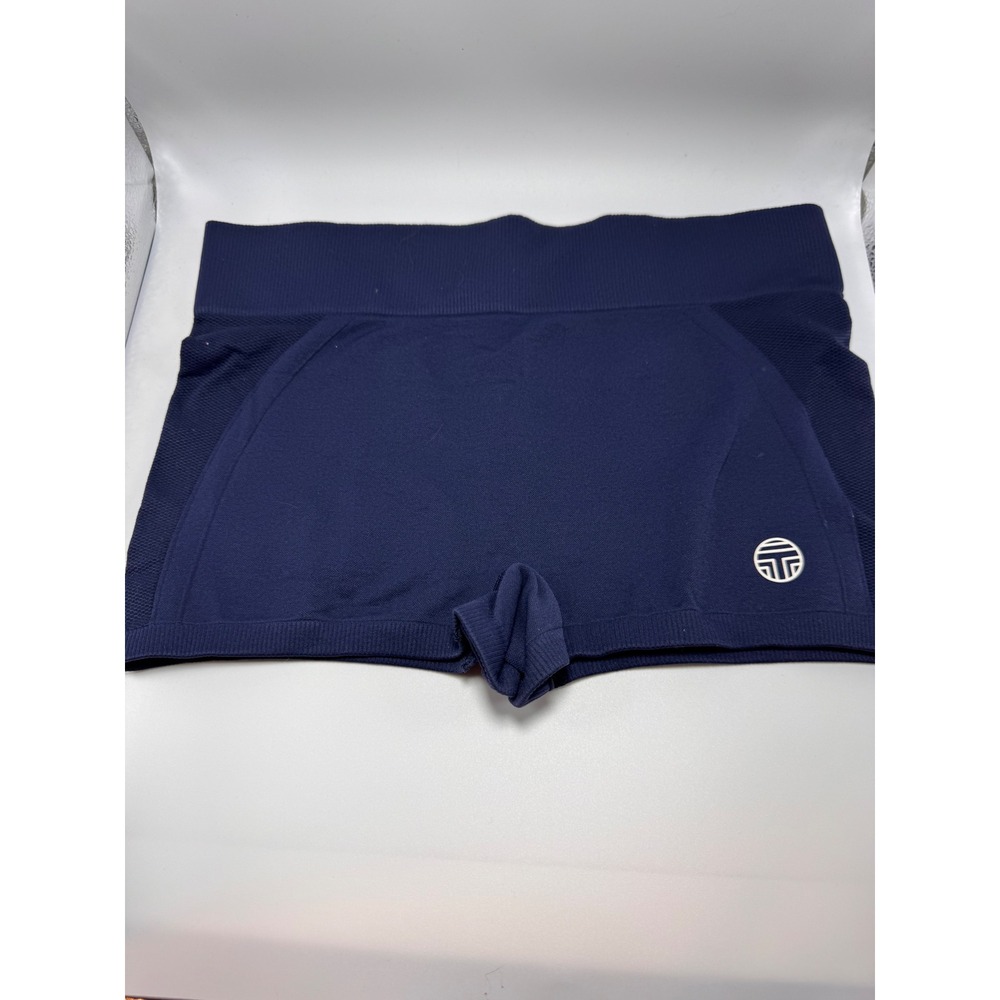 Tory Sport Women Navy Blue Seamless Performance‎ Shorts High Waist Athletic Sz M